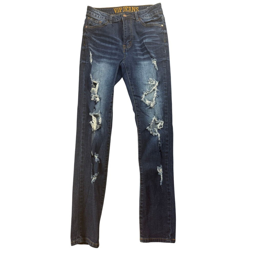 VIP Jeans Dark Wash Distressed Skinny Jeans Women's Size 5/6